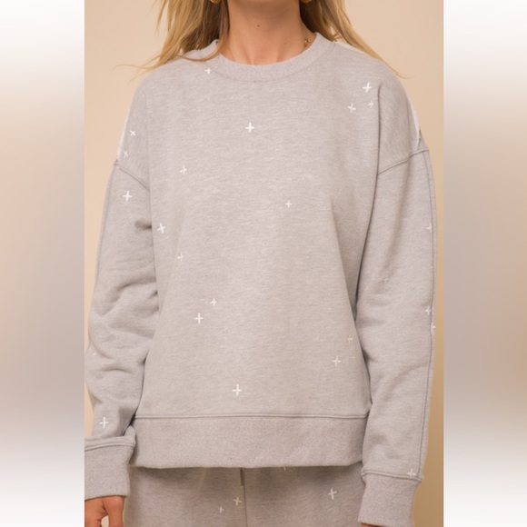 291. Hem & Thread Embroidered Jogger Pant/Side Slit Sweatshirt Set NWT - Picture 4 of 14